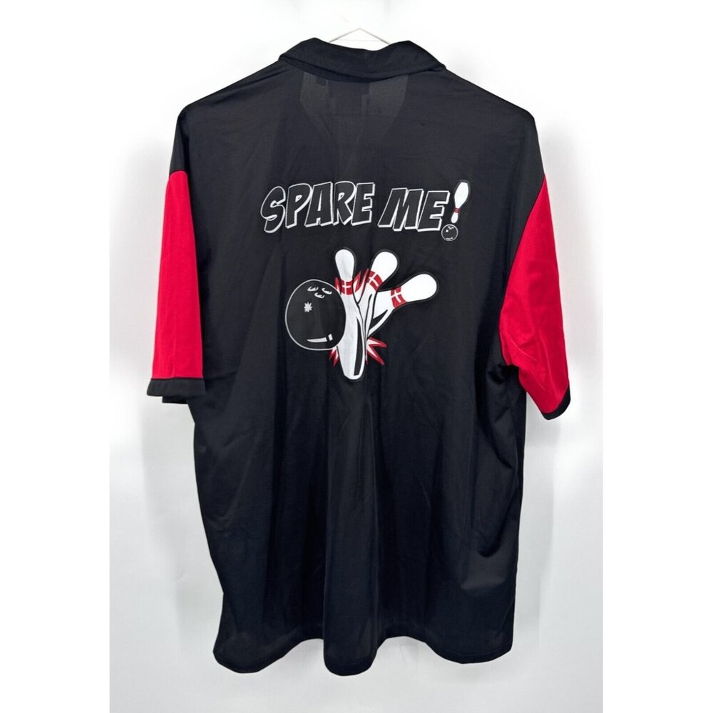 Cruisin USA Spare Me Bowling Shirt Red Black Mens L Graphic Print‎ Polyester